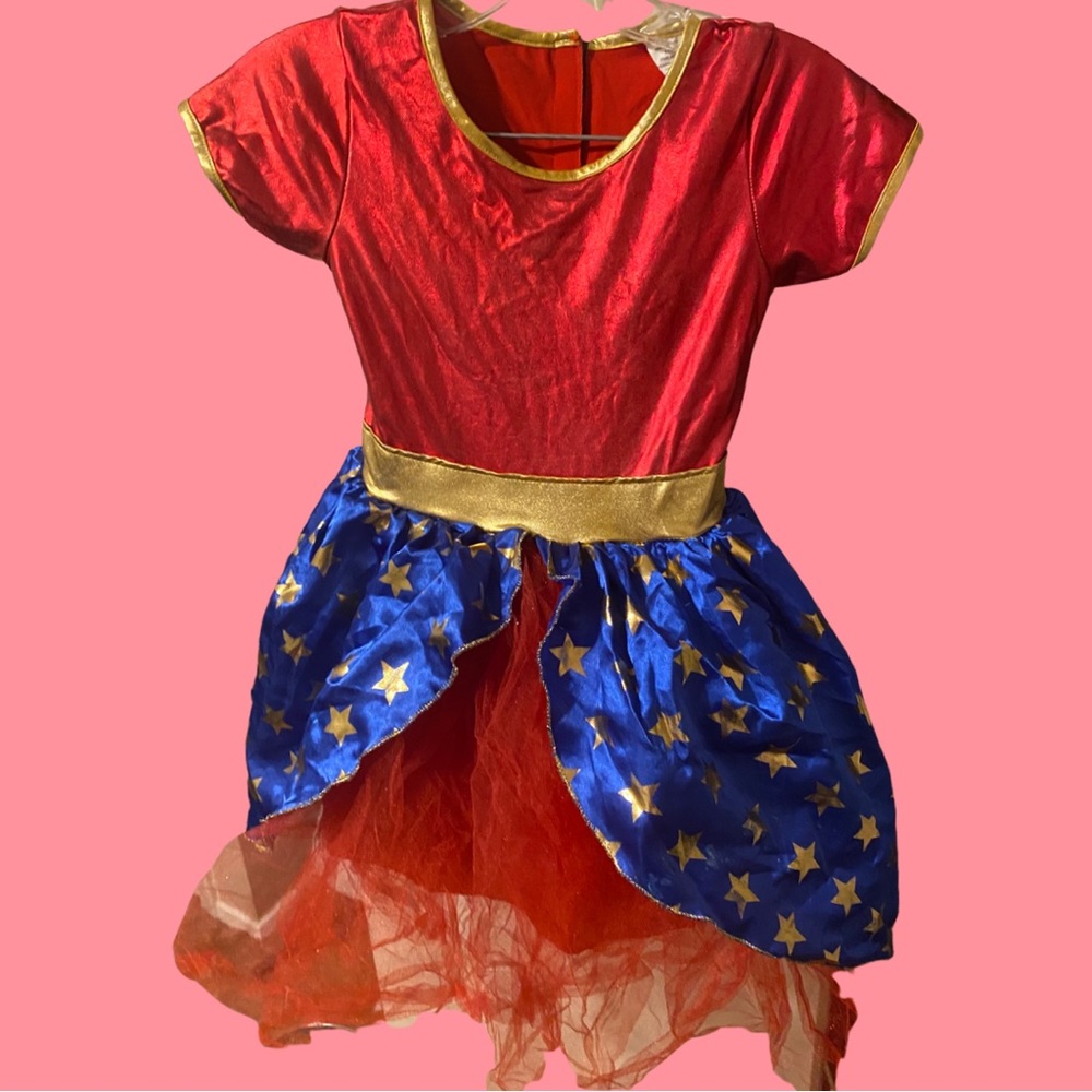 Girl’s Wonder Woman Miss America red and blue Halloween costume